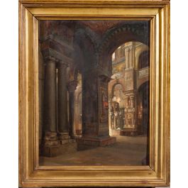 1268ASTERIO MAÑANOS MARTÍNEZ (Palencia, 1861?, h. 1935) Interior de