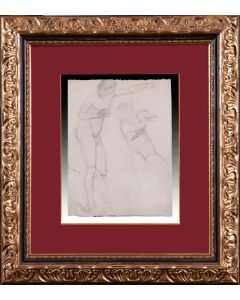 762-ATRIBUIDO A EUGÉNE DELACROIX (Saint-Maurice, 1789, París, 1863) "Tres estudios de esculturas clásicas del Louvre"