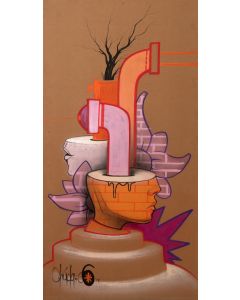 123-OKUDA SAN MIGUEL (Santander 1980)  "Sin título". 2006  Acrílico y spray sobre tabla de cumen