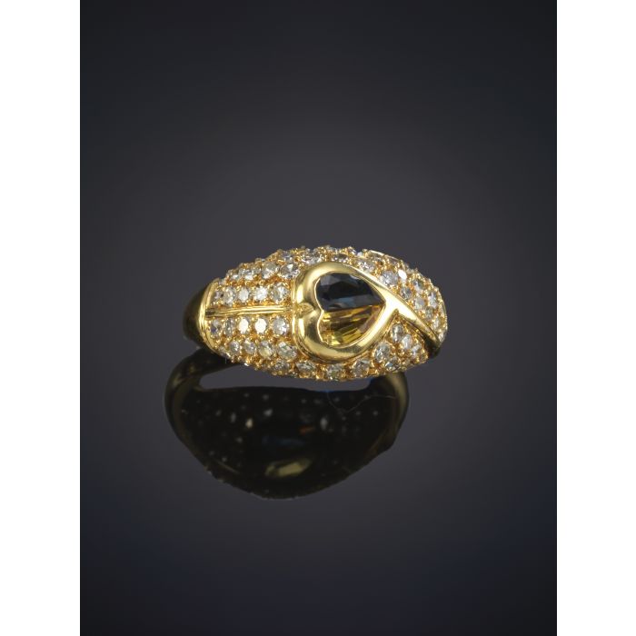 170-SORTIJA PARA EL DEDO MEÑIQUE DE PAVÉ DE BRILLANTES CON UN