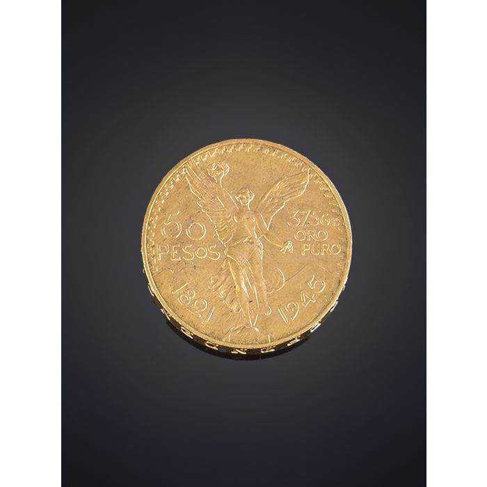 Profesión Finito pozo 719-MONEDA DE 50 PESOS MEXICANOS 1821-1945 Y 1821-1947 EN ORO AMARILLO DE 18K. | Fernando Durán Profesión Finito pozo 719-MONEDA DE 50 PESOS MEXICANOS 1821-1945 Y 1821-1947 EN ORO AMARILLO DE 18K. | Fernando Durán