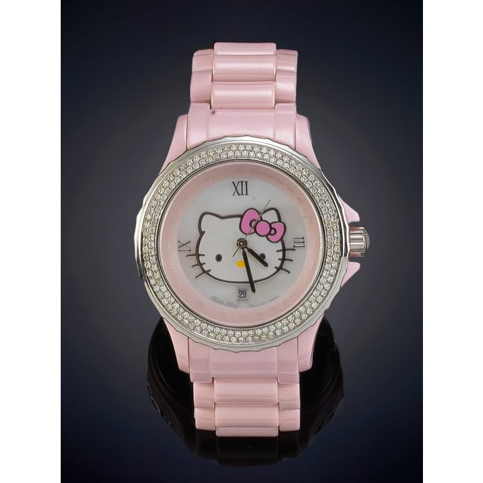 748 HELLO KITTY RELOJ DE PULSERA PARA SE ORA CON CAJA EN ACERO Y