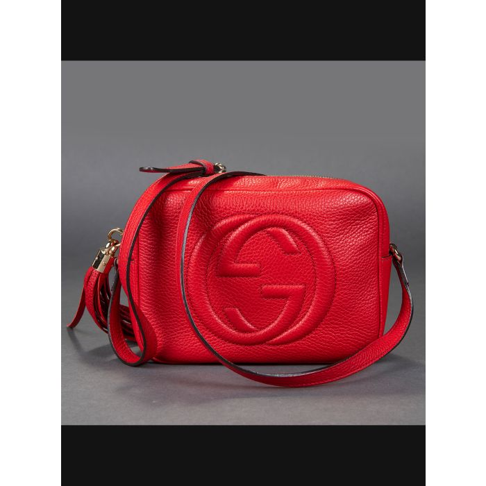 808-GUCCI "SOHO" Bolso en piel rojo con bordado en el frente. | Fernando Durán