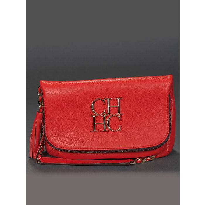 HERRERA <br>Bolso pequeño en piel roja las iniciales en metal | Fernando Durán