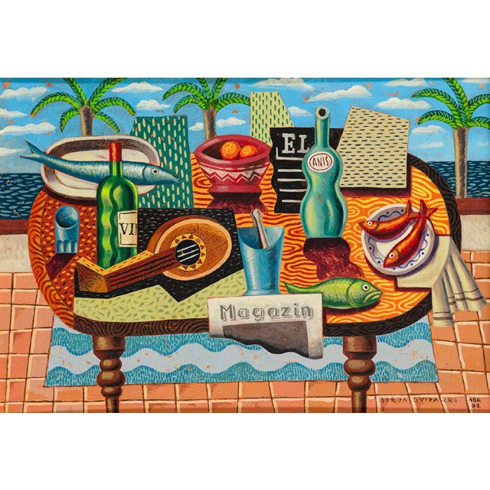 construir Rezumar Montaña 263-BORJA GUIJARRO (Madrid 1963) Bodegón marino. 2002 Acrílico sobre lienzo  Firmado y fechado "abril 2002" Medidas: 56 x 48 cm." | Fernando Durán