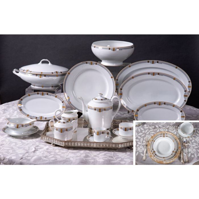 941-CHRISTIAN DIOR-LIMOGES Exquisita y muy completa vajilla en porcelana  fina