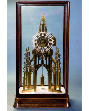 976-Reloj esqueleto inglés firmado Mayo. Manchester (ver Baillie. Vol.2. pág. 158). Siglo XIX. 1835-1850.