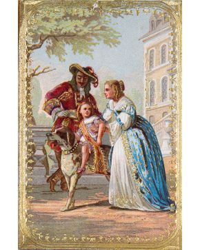 512-Lote formado por una pareja de grabados y una estampa coloreada del siglo XIX. Uno de los grabados con la efigie del Conde de Floridablanca.
