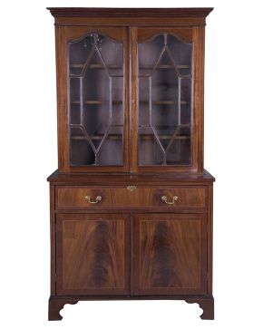 830-Bureau-bookcase inglés en madera de caoba. S. XIX.