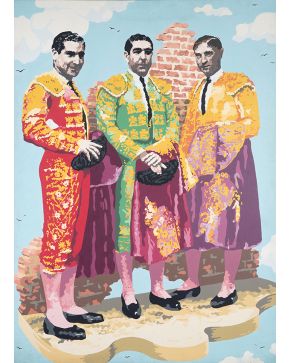 183-HERMINIO MOLERO (La Puebla de Almoradiel. Toledo 1948) Retrato de los hermanos Bienvenida (An