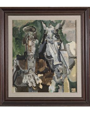 22-ÁLVARO DELGADO (Madrid 1922- 2016) Campesino con mula 