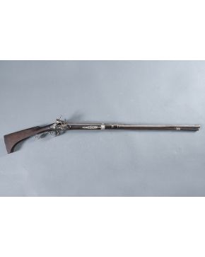 452-Excepcional escopeta española de chispa fabricada en 1813 por AGUSTIN LOPEZ. arcabucero de Madrid que abandonó la corte por la llegada de las tropas n