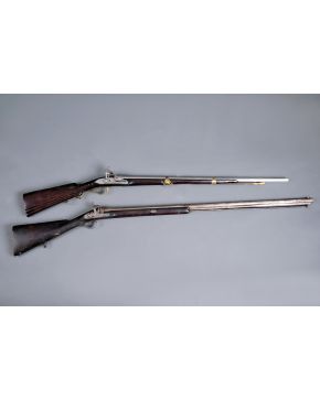 534-Escopeta española de pistón con llave a la moda variante de Zuloaga. Madrid 1850.