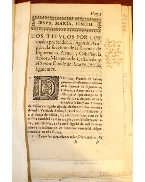 3036-Un volumen en folio. perg.. moderno. con impresos y papeles relativos al Conde de Atares: