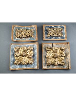 782-Lote de cuatro pequeños paneles barrocos. España s. XVII.