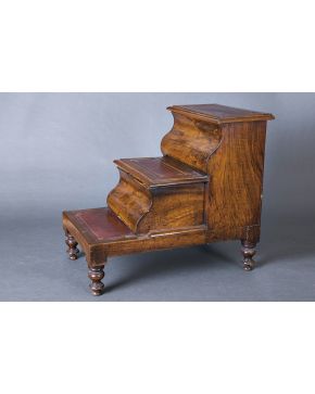 1025-Mueble escalera en madera de caoba. Inglaterra c. 1830.