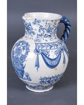 898-Gran jarra en cerámica de Talavera. s. XIX.