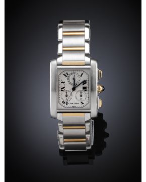 793-CARTIER TANK FRANÇAISE CHRONO Nº BB15802 ref 2303  Reloj de pulsera para caballero con caja  y brazalete en acero y oro amarillo de 18k. 