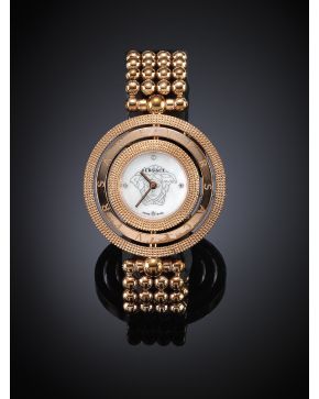 802-VERSACE Nº K2100360 Reloj de pulsra para señora. Caja y brazalete en oro rosa laminado. 