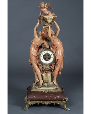873-Monumental reloj francés de pedestal. c.1900.