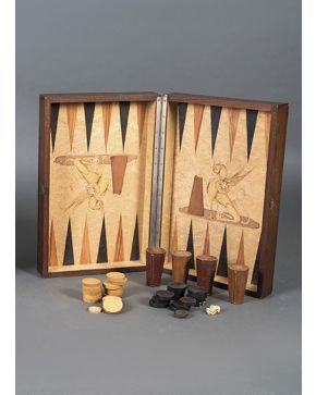 875-Antiguo juego de Backgammon.