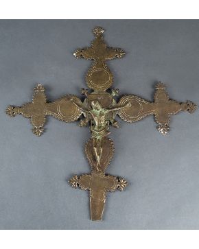 681-Cruz procesional gótica. España. ff. s. XV.