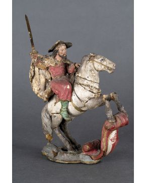 700-Figura de Santiago apostol a caballo. España s. XVIII.