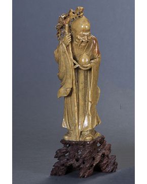 429-Figura china de sabio en piedra de jabón.