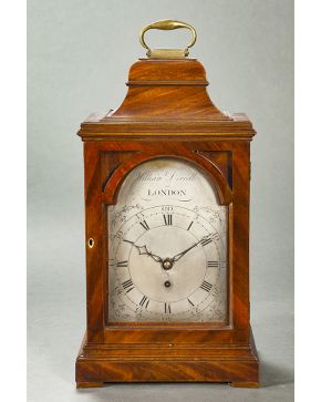 809-Reloj bracket inglés en caoba. c. 1790.