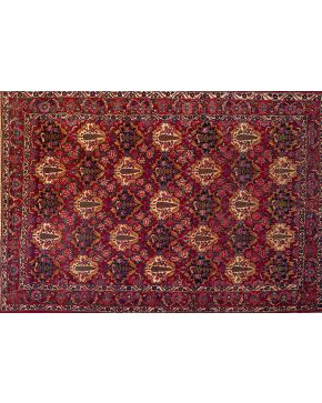 1160-Excelente alfombra persa BAKHTIAR con diseño de jardín en forma de compartimentos romboidales. Preciosa decoración de flores y plantas. con un variado