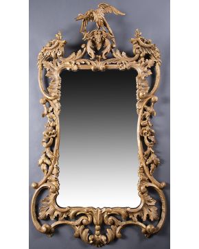 1003-Exquisito espejo Chippendale. s. XVIII.
