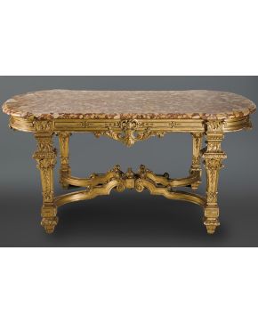 690A-Magnífica mesa de centro Luis XIV. Francia. c. 1700.