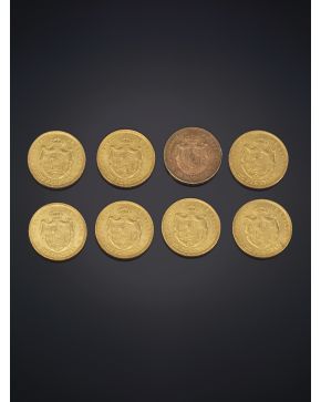1090-LOTE DE ARRAS FORMADO por trece monedas de 25 pesetas de Alfonso XII; 12 de la acuñación de 1881 y 1 de 1878.