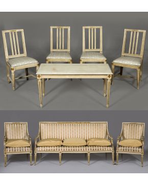 463-Lote de muebles en estilo Gustaviano. s. XIX.