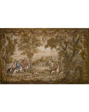 448-Tapiz Aubusson en lana. época Luis XVI. Francia. c.1780.