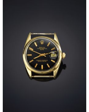 906-ROLEX DATE REF 1550 AÑO 1967. Reloj de pulsera para caballero con caja de 34 mm en acero cahapado en oro amarillo de 18k. Movimiento automático. Esf