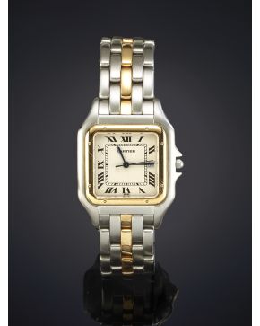 923-CARTIER MODELO PANTHERÉ. Reloj de pulsera unisex con caja de 29 mm de acero y oro  y brazalete de acero y oro combinados. Movimiento de cuarzo. Esfera