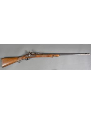 1362-Carabina o fusil BERDAN modificado para se utilizado como escopeta rayada de caza mayor. España. década de 1860. Longitud total: 114 cm. 