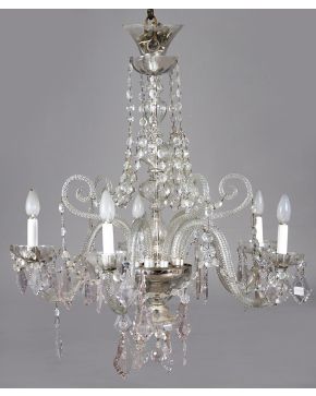 600-Lámpara en cristal de La Granja. s. XX.