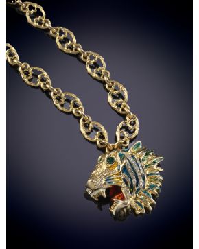 1005-COLGANTE CON CABEZA DE TIGRE DECORADA POR ESMALTE GUCCI