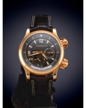 802-JAEGER LE COULTRE" MASTER COMPRESSOR GEOGRAPHIC. Nº 146.283/1. GRAN CAJA EN ORO ROSA DE 18K, Nº 0890 DE 41MM DE DIÁMETRO. MOVIMIENTO AUTOMÁTICO. E