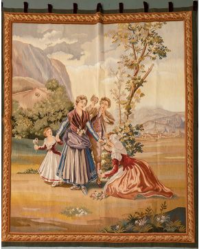 957-La primavera o Las floreras  Decorativo tapiz basado en uno de los cartones para tapices de la serie  Las cuatro estaciones  de Goya.  Medidas: 170x140 cm. 