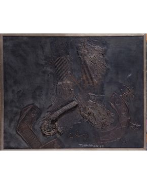 2007-IGAEL TUMARKIN (Dresde, Alemania, 1933)  Sin título Collage sobre tablex. Firmado y fechado en registro inferior. Al dorso etiqueta de la galerí"