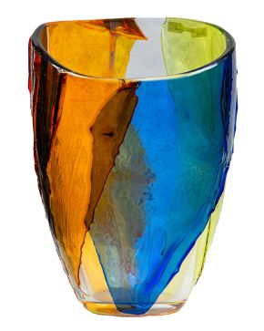 4-SALVIATI (Murano 1859-actualidad) Jarrón en cristal de Murano. c. 1970 Firmado Medidas: 24 x 18 cm.