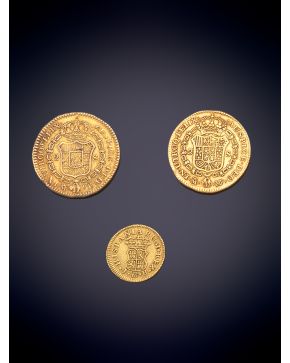 843-LOTE DE TRES MONEDAS: DOS ESCUDOS, UNA DE CARLOS IV MADRID 1789  LA OTRA MONEDA ES UNA FALSIFICACIÓN DE ÉPOCA DE CA
