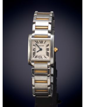 856-CARTIER TANK FRANCAISE  RELOJ DE PULSERA PARA SEÑORA CAJA Y BRAZALETE EN ACERO Y ORO AMARILLO DE 18K. MOVIMIENTO SUI