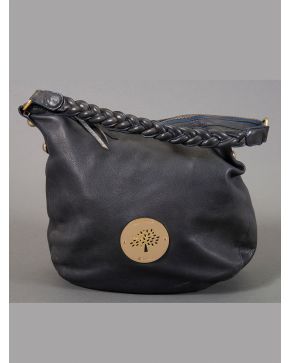 880-MULBERRY. BOLSO GRAN SACO DE PIEL AZUL MARINO. 