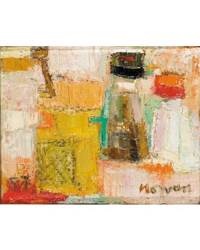 2016-JEAN-JACQUES MORVAN (París 1928-2007) Sel, poivre, moutarde. 1957Óleo sobre lienzoFirmadoAl dorso firmado, fechado y t