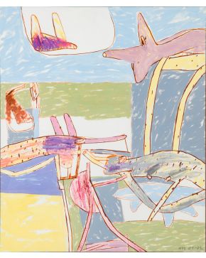 2021-ESCUELA CONTEMPORÁNEA S.XXSin título. 2002Óleo y ceras de colores sobre papelFirmado y fechado A.M 2001-2002Medidas: