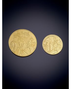 1077-LOTE DE DOS MONEDAS HARRY POTTER